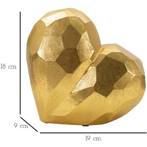 Mauro Ferretti vaza inima 19x9x18 cm aur