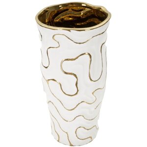 Mauro Ferretti Vase Adore Ø16x32,5 cm weiß gold