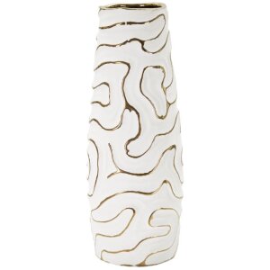 Mauro Ferretti Vase Lia Ø14,5x39,5 cm weiß gold