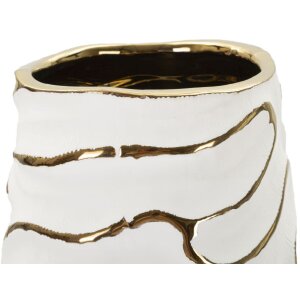 Mauro Ferretti Vase Lia Ø14,5x39,5 cm weiß gold