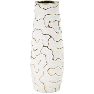Mauro Ferretti Vase Lia Ø 12x29,5 cm weiß gold