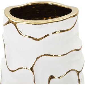 Mauro Ferretti Vase Lia Ø 12x29,5 cm weiß gold