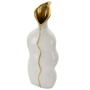 Mauro Ferretti Vase Uma 19,5x10x50 cm weiß gold