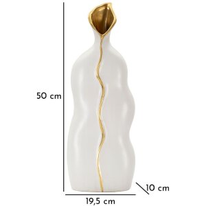Mauro Ferretti Vază Uma 19,5x10x50 cm aur alb