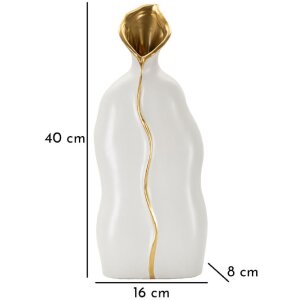 Mauro Ferretti Vază Uma 16x8x40 cm aur alb
