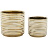 Mauro Ferretti set ghiveci Blom 2 piese Ø 23x22 cm & Ø 18x17.5 cm aur alb