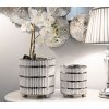 Mauro Ferretti Blumentopf-Set Ray 2-teilig Ø 22,5x24 cm & Ø 18x19 cm weiß silber