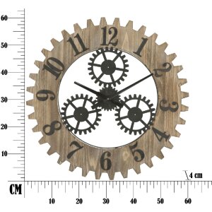 Mauro Ferretti ceas de perete Ingranaggio Plus Ø60x4 cm negru natural