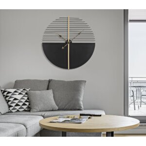 Mauro Ferretti Wanduhr Glam Stick Ø60x4,5 cm schwarz gold