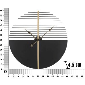 Mauro Ferretti Wanduhr Glam Stick Ø60x4,5 cm schwarz gold