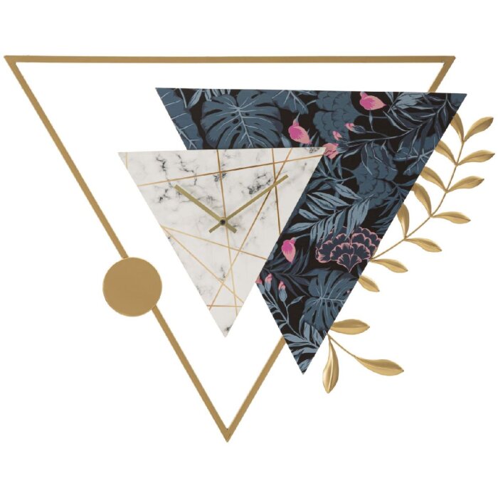 Mauro Ferretti Wanduhr Dreieck 75x4,5x59 cm mehrfarbig