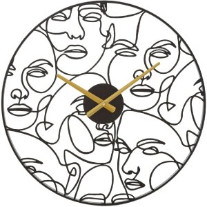 Mauro Ferretti Wanduhr Gesichter Ø 50x3,5 cm schwarz