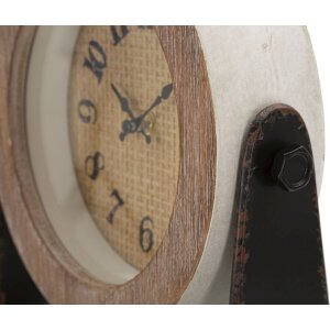 Mauro Ferretti Tischuhr Rund 23,5x7x24 cm braun