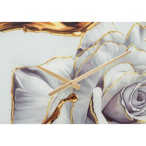 Mauro Ferretti Wanduhr Glas Rose Ø 60x5 cm mehrfarbig