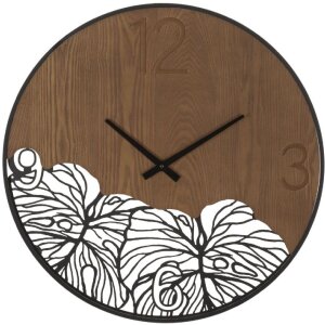 Mauro Ferretti Wanduhr Holzblatt Ø 60x2 cm braun...