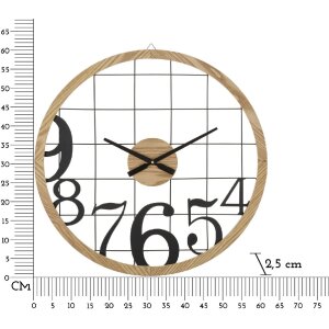 Mauro Ferretti Wanduhr Ziffern Ø 60x2,5 cm schwarz braun