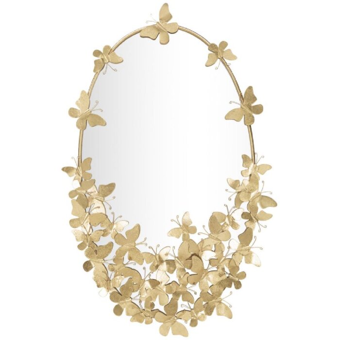 Mauro Ferretti oglindă de perete ovală fluture 59x3x89.5 cm aur