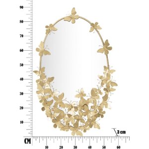 Mauro Ferretti oglindă de perete ovală fluture 59x3x89.5 cm aur