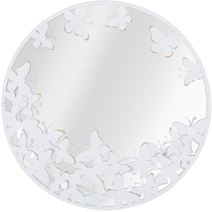 Mauro Ferretti Wandspiegel Weißer Schmetterling Ø 62,5x2,3 cm weiß
