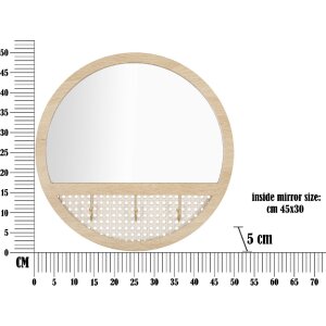 Mauro Ferretti oglindă de perete Fuji Ø 50x5 cm natural