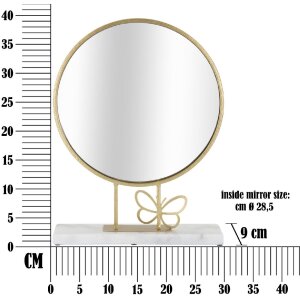 Mauro Ferretti Tischspiegel Schmetterling 30x9x39,5 cm gold marmor