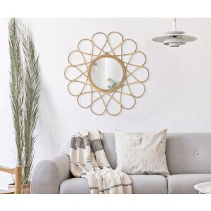 Mauro Ferretti oglindă de perete Almeria Ø 65.5x3 cm maro