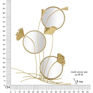 Mauro Ferretti oglindă de perete triplu flux 65x8x88 cm aur