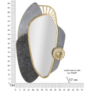 Mauro Ferretti oglindă de perete Art 55.9x5.7x90.8 cm gri auriu