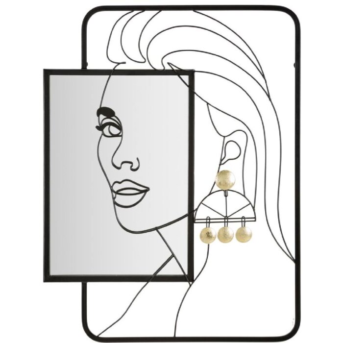 Mauro Ferretti Wandspiegel Eleanor 64,8x3,8x85 cm schwarz