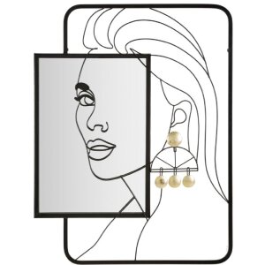 Mauro Ferretti Wandspiegel Eleanor 64,8x3,8x85 cm schwarz