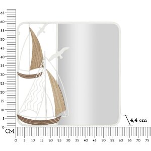 Mauro Ferretti oglindă de perete Adriatic 60x4.4x60 cm alb maro