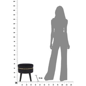 Mauro Ferretti taburet Paris Ø 35x40.5 cm aur negru