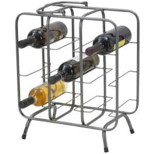 Mauro Ferretti Flaschenregal Quadratisch 9 Plätze 40x23x47,5 cm dunkelgrau