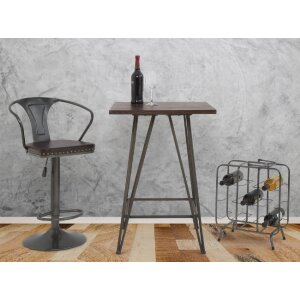 Mauro Ferretti Flaschenregal Quadratisch 9 Plätze 40x23x47,5 cm dunkelgrau