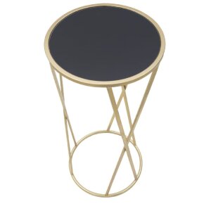 Mauro Ferretti masă telefonică simplă Ø 35x75 cm aur negru