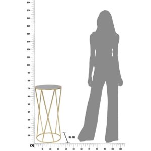 Mauro Ferretti masă telefonică simplă Ø 35x75 cm aur negru