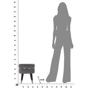 Mauro Ferretti taburet Paris Ø 35x40.5 cm gri argintiu