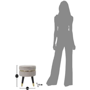 Mauro Ferretti taburet Paris Ø 35x40.5 cm gri negru