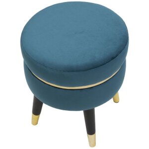 Mauro Ferretti Hocker Paris Ø 35x40,5 cm petrol schwarz