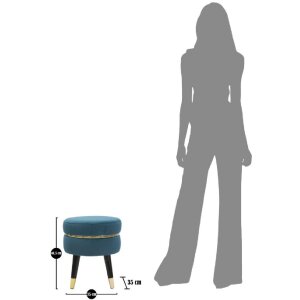 Mauro Ferretti Hocker Paris Ø 35x40,5 cm petrol schwarz