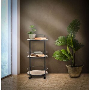 Mauro Ferretti cărucior de servire Arex Ø 40x41.5x82 cm negru maro