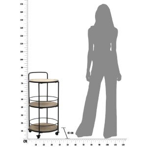 Mauro Ferretti cărucior de servire Arex Ø 40x41.5x82 cm negru maro