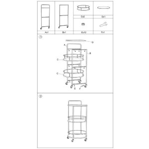 Mauro Ferretti cărucior de servire Arex Ø 40x41.5x82 cm negru maro