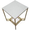 Mauro Ferretti Beistelltisch Double Marble 47x47x60 cm gold weiß