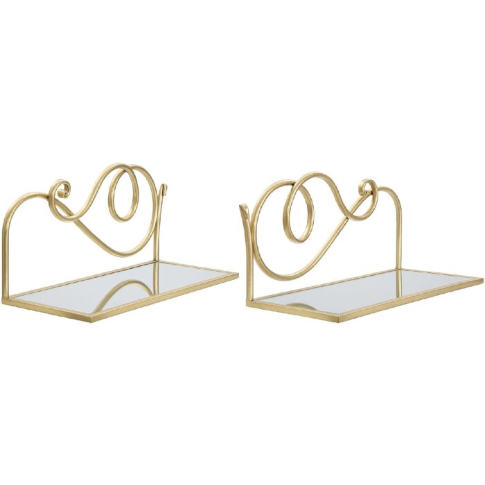 Mauro Ferretti raft de perete set de 2 41.5x18x20.5 cm auriu