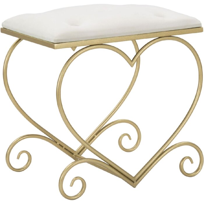 Mauro Ferretti taburet inima 50x37.5x51.5 cm aur crema