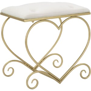 Mauro Ferretti taburet inima 50x37.5x51.5 cm aur crema