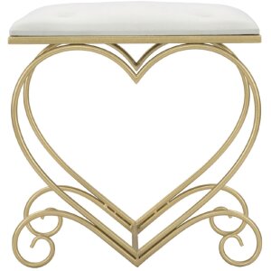 Mauro Ferretti taburet inima 50x37.5x51.5 cm aur crema