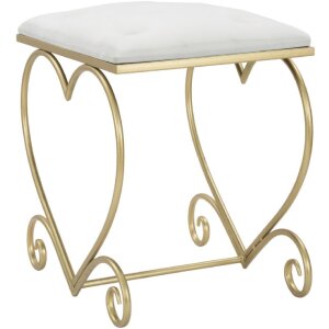 Mauro Ferretti taburet inima 50x37.5x51.5 cm aur crema