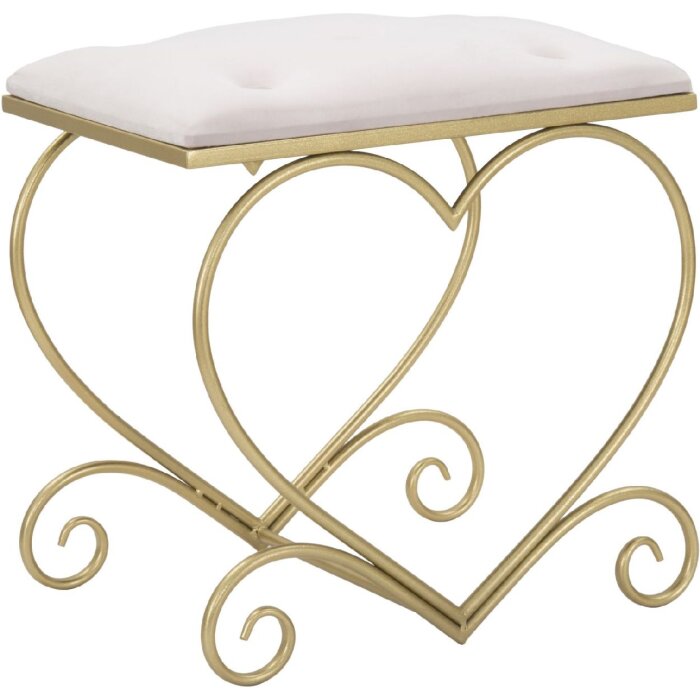 Mauro Ferretti taburet inima 50x37.5x51.5 cm aur roz